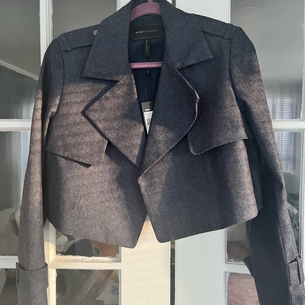 BCBG MazAzria navy blue cropped blazer NWT size small
